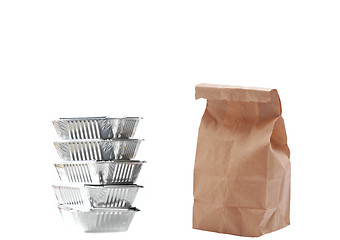 Image showing Paper bags and fast food