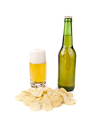 Image showing Beer and Chips