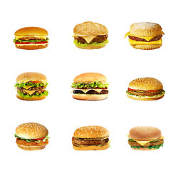 Image showing Hamburgers and cheeseburgers