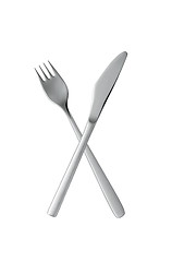Image showing Fork and knife isolated