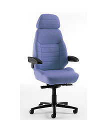 Image showing Modern blue swivel chair isolated on white