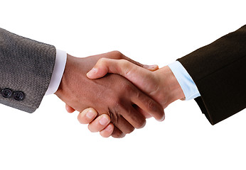 Image showing Hand shake between a businessmans