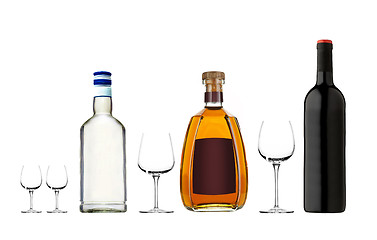 Image showing different bottles with alcohol