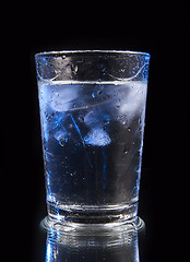 Image showing Empty glass with ice cubes