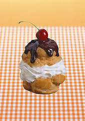 Image showing cupcake with a cherry on top