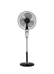 Image showing Electric black fan isolated on white background