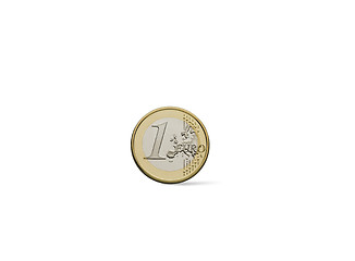 Image showing Close-up of an uncirculated one Euro coin.