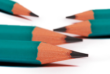 Image showing close up of green pencils