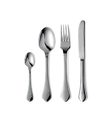 Image showing Fork spoon and knife isolated