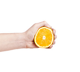 Image showing hands with orange