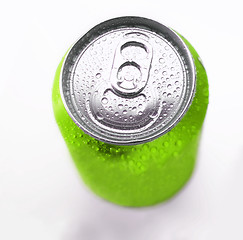 Image showing Green soft drink can