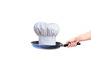 Image showing chef hat on pan - concept