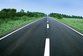 Image showing Picture of empty countryside road