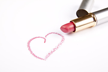 Image showing Lipstick and words I love you!