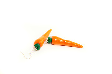 Image showing Handmade plastic bijouterie - carrot