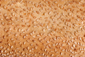 Image showing Fresh bread with sesame background