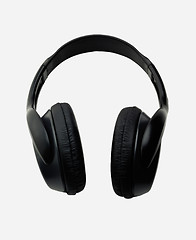 Image showing Music equipment The black headphone isolated