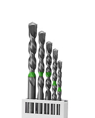 Image showing set of wood drill bits isolated in white