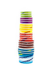 Image showing Ice cream paper cup piled