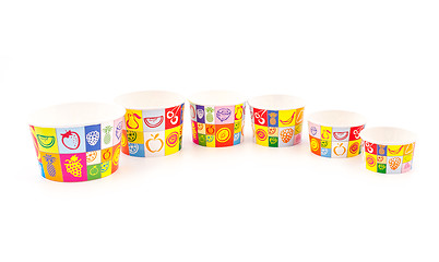Image showing Colorufl design Ice cream paper cups