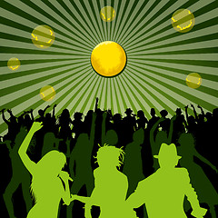 Image showing Dancing and Singing People Silhouettes