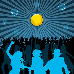 Image showing Dancing and Singing People Silhouettes