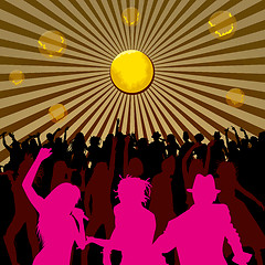 Image showing Dancing and Singing People Silhouettes