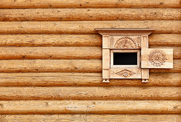 Image showing Vintage wooden wall with window