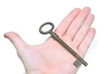 Image showing Old key in hand