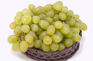 Image showing Green grapes in basket.