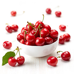 Image showing fresh red cherries
