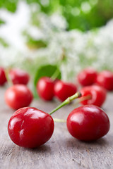 Image showing fresh red cherries