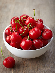 Image showing fresh red cherries