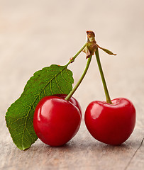 Image showing fresh red cherries