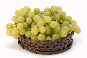 Image showing Green grapes in basket.