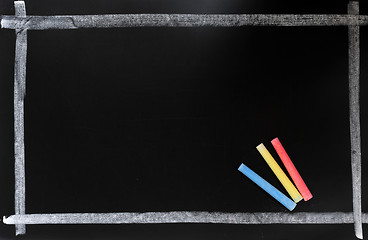 Image showing Blackboard background with a chalk frame