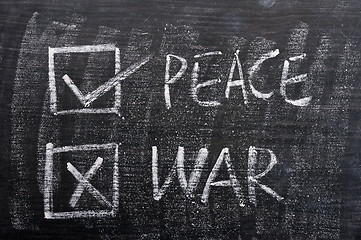 Image showing Peace and war