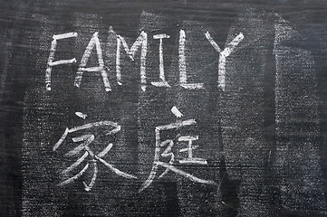 Image showing Family - word written on a blackboard