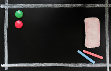 Image showing Blackboard background with a chalk frame