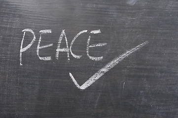 Image showing Peace - word written on a blackboard