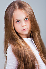 Image showing beautiful little girl with long blonde hair