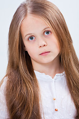 Image showing beautiful little girl with long blonde hair