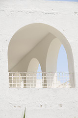 Image showing Tunisia Africa Sidi Bou Said classic white architecture arches