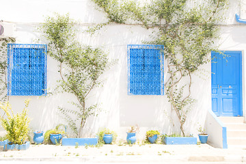 Image showing typical white Tunisian architecture Tunisia Africa Sidi Bou Said