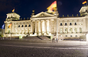 Image showing The Reichstag Parliament building night light Berlin Germany Eur