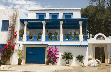 Image showing typical white Tunisian architecture Tunisia Africa Sidi Bou Said