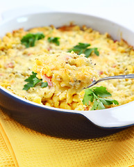 Image showing Casserole with pasta and greek cheese