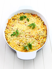 Image showing Casserole with pasta and greek cheese