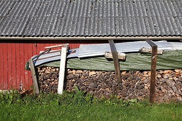 Image showing Firewood pile