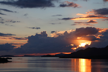 Image showing Norway sunset